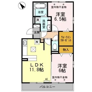 フィオーレ ジャンダルム【1階】の間取り