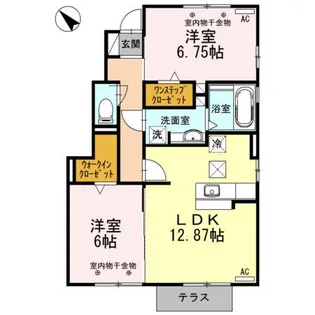 トレフル ブラン B棟【1階】の間取り