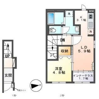 ラ・トレフル【2階】の間取り
