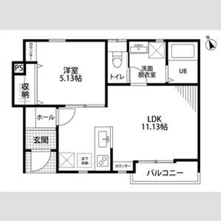 リーブルファイン白須賀【1階】の間取り