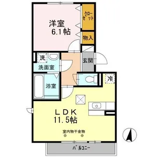 カーサ・ドゥ・ソレイユ【1階】の間取り