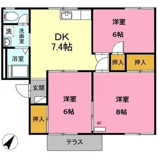 パストラル B棟【1階】の間取り