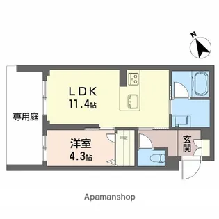 シャーメゾンサクラスクエア本郷【1階】の間取り