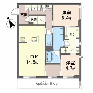 シャーメゾンサクラスクエア本郷【2階】の間取り