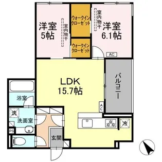 ディーシャンブル石塚町【2階】の間取り
