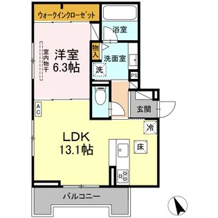 ディーシャンブル 北町【1階】の間取り