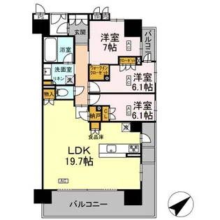 プレミスト四日市駅前【4階】の間取り