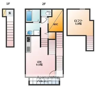 LASTING ROSE 東日野【2階】の間取り