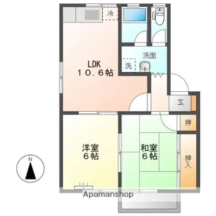 水谷コーポラス【2階】の間取り