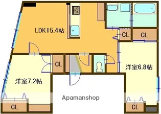ブルースカイマンション諏訪栄【2階】の間取り
