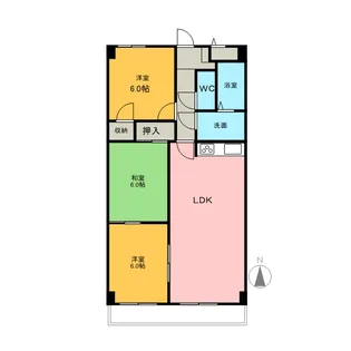 プロミネント四日市【8階】の間取り