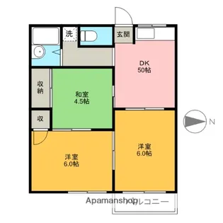 フォーヴル錦 B棟【107号室】の間取り