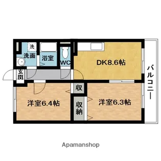 フラット立石(御代)D棟【3階】の間取り