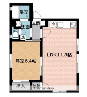 ハイツグリーンヒル【1階】の間取り