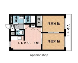 サンフラワーB【1階】の間取り