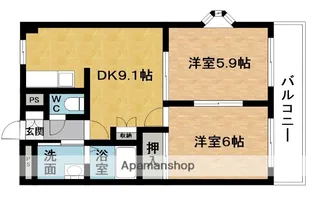 サンフラワーB【2階】の間取り