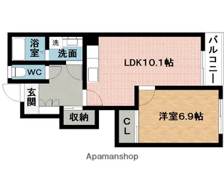 B CADETTE(カデット)S【1階】の間取り