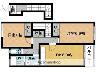 B CADETTE(カデット)S【2階】の間取り