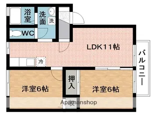 ヒルトップ利平治C【2階】の間取り