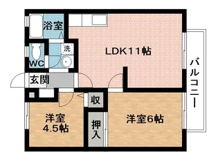 ヒルズソシアA【2階】の間取り