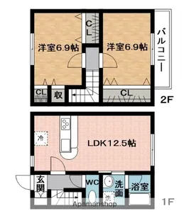 サウスヴェネチア【1階】の間取り