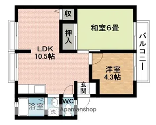 ロイヤルヒルズ3番館【1階】の間取り