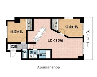 シャトレ平野【8階】の間取り