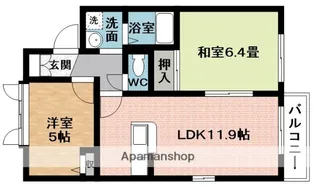 レーベン友生【1階】の間取り