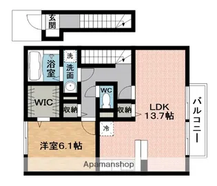 JU.EIYU MITAⅡ【2階】の間取り