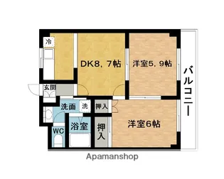 サニーパレスハネカ【2階】の間取り