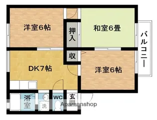 ウィンディア・パークB【2階】の間取り