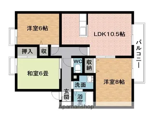 ウィンディア,エスポワールA【2階】の間取り