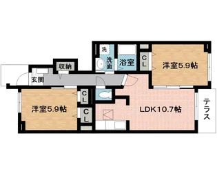 アニメート伊賀【1階】の間取り