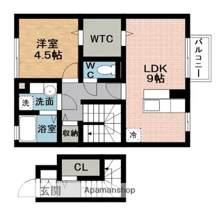 グレイスアベニュー緑ヶ丘B棟【2階】の間取り