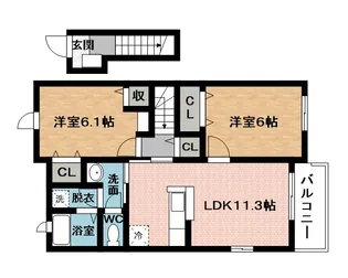 ジェルビーB【2階】の間取り