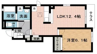 パディ・アロウ・ハウスⅠ【101号室】の間取り