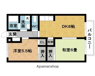 タウンハイツ紙風船【2階】の間取り