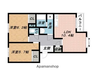 オークヒル【1階】の間取り