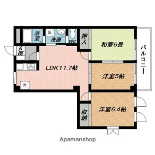 グランディス21NABARI【3階】の間取り