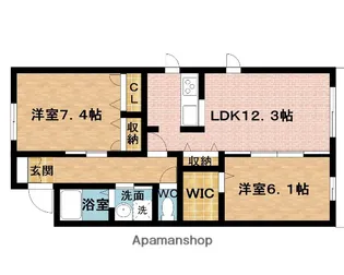 メゾン二本松【1階】の間取り