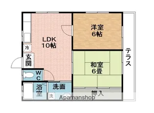 エンジェルハイツヤマカ(ハイツ)【1階】の間取り