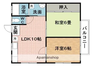 エンジェルハイツヤマカ(ハイツ)【2階】の間取り