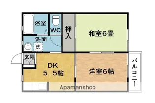 コーポシャトレD【2階】の間取り