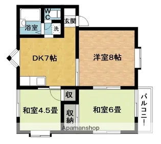ハイツカレントB【2階】の間取り
