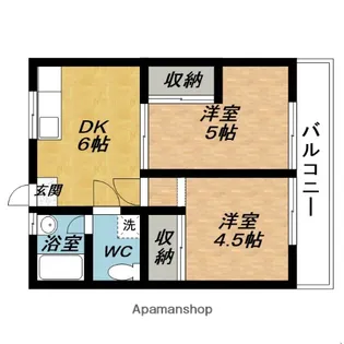 ハイツ風花【1階】の間取り