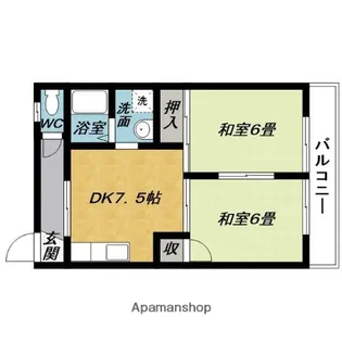 ハイツとちむら【2階】の間取り