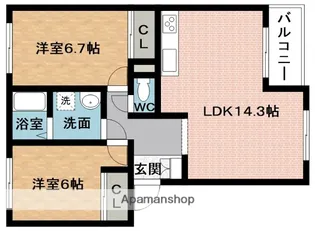 パルディアHM【2階】の間取り
