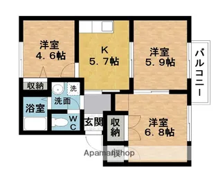 グランクォーレD【2階】の間取り