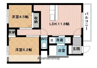 エトワール美旗Ⅱ【1階】の間取り