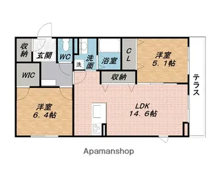 シャーメゾン鴻之台【1階】の間取り